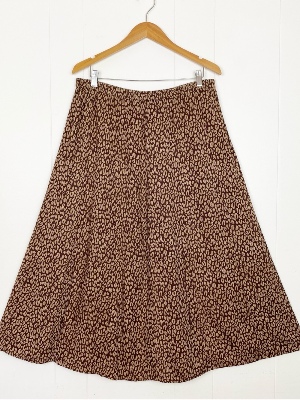 Vintage Cathy Daniels Skirt Womens Size XL Maxi Leopard Print Multi Panel Brown - Picture 3 of 8